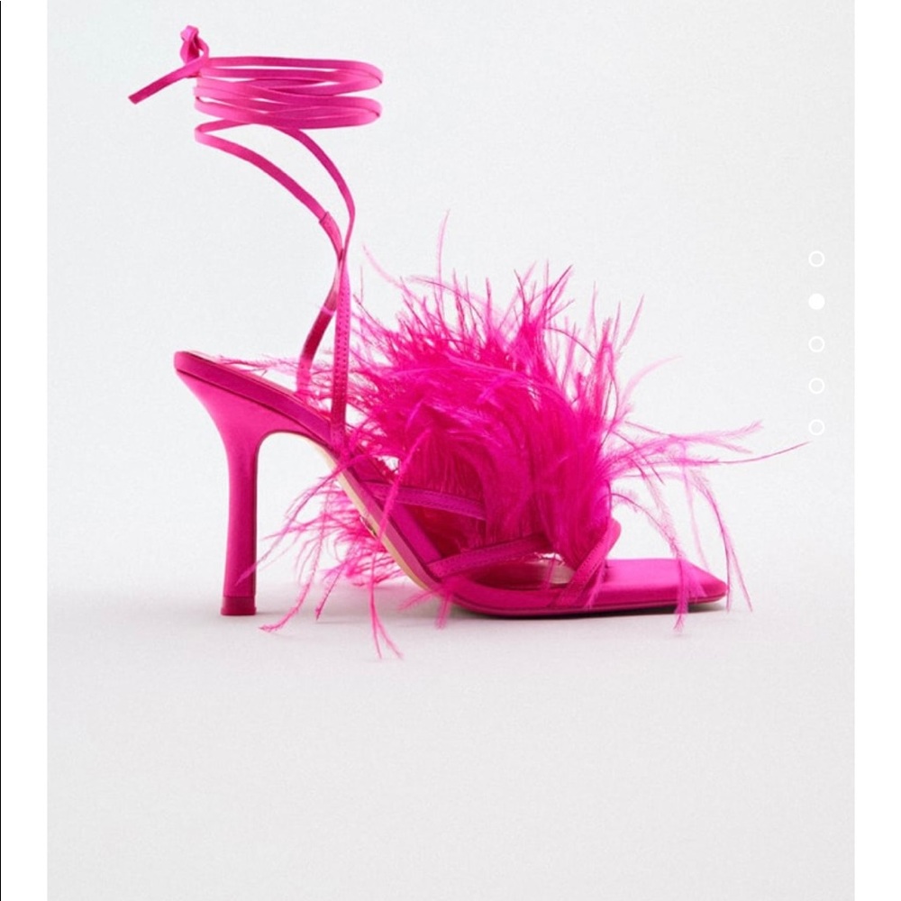 NWT Zara feathered high heel sandals